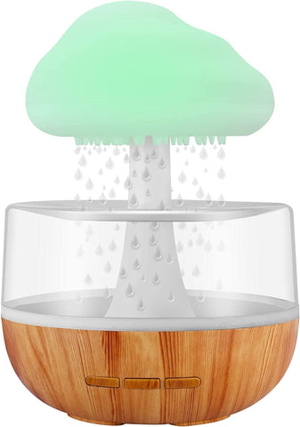 Cloud Rain Humidifier, Desk Fountain, Bedside Sleeping Relaxing Mood, Water Drop Sound - Saadstore