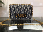 𝐃 Black Leather J’adior Flap Chain Bag