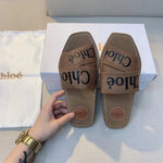 𝐂 Canvas Logo Ribbon  Flat Sandals  ch2 - Saadstore