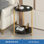 2-Tier Coffee End Table  with Gold Steel Frame - Saadstore