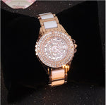 Luxury  Rhinestone Watch Women Gold Watch - Saadstore