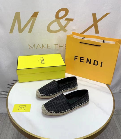 F jacquard fabric espadrilles - Saadstore