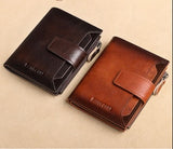 Men's Genuine Leather Wallet RFID Blocking Wallet - Saadstore