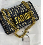 𝐃 Black Leather J’adior Flap Chain Bag