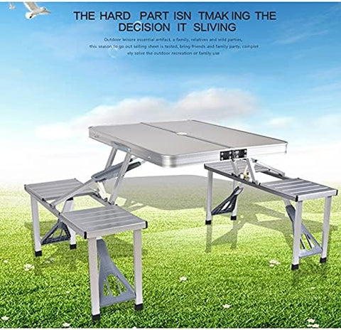 Aluminum Alloy Outdoor Folding Table Chair - Saadstore