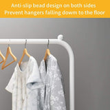 Metal Multipurpose Garment Rack Heavy Duty Cloth Rail with 2 Bottom Shelf Coat Jacket Hanging Hanger Shoe Stand ''WHITE & BLACK