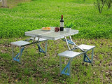 Aluminum Alloy Outdoor Folding Table Chair - Saadstore