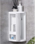 360 Rotating Corner Shelves, Storage Cabinet, White Multi Layer Storage Rack Organizer for Bathroom Countertop Bathtub Toilet Table