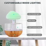 Cloud Rain Humidifier, Desk Fountain, Bedside Sleeping Relaxing Mood, Water Drop Sound - Saadstore