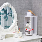360 Rotating Corner Shelves, Storage Cabinet, White Multi Layer Storage Rack Organizer for Bathroom Countertop Bathtub Toilet Table