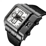 Men Wristwatch Wide Dial Leather Strap