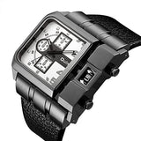 Men Wristwatch Wide Dial Leather Strap