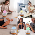 Cloud Rain Humidifier, Desk Fountain, Bedside Sleeping Relaxing Mood, Water Drop Sound - Saadstore