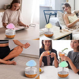 Cloud Rain Humidifier, Desk Fountain, Bedside Sleeping Relaxing Mood, Water Drop Sound - Saadstore