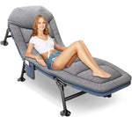 Portable Outdoor Bedchair with Side Pocket - Saadstore