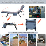 Portable Outdoor Bedchair with Side Pocket - Saadstore