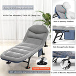 Portable Outdoor Bedchair with Side Pocket - Saadstore