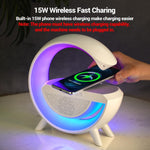Wireless Charger Atmosphere Lamp - A Multi-functional Marvel of LED Bluetooth Speaker, Desk Lamp, and RGB Night Light in UAE - Saadstore
