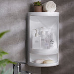 360 Rotating Corner Shelves, Storage Cabinet, White Multi Layer Storage Rack Organizer for Bathroom Countertop Bathtub Toilet Table