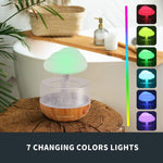 Cloud Rain Humidifier, Desk Fountain, Bedside Sleeping Relaxing Mood, Water Drop Sound - Saadstore