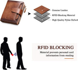 Men's Genuine Leather Wallet RFID Blocking Wallet - Saadstore