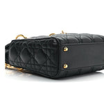 Lambskin Cannage Mini Lady Black Bag