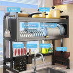 Dish Drainer Rack over Sink,Over the Sink Dish Drying Rack Adjustable，for Quick and Efficient Drying (81*83*28)
