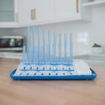 Natural Flow Folding Drying Rack in Blue - A Perfect Blend of Style and Functionality! Explore the Latest in Dish Drying Solutions - Saadstore