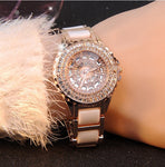 Luxury  Rhinestone Watch Women Gold Watch - Saadstore