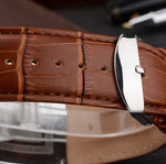 Leather Strap Rectangular Dial Men Waterproof Watches - Saadstore