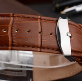 Leather Strap Rectangular Dial Men Waterproof Watches