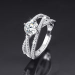 Cubic Zirconia Embellishment Silver Ring
