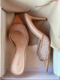 Gianvito Rossi High Heel Crystal Slippers For Women