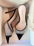 Gianvito Rossi High Heel Crystal Slippers For Women