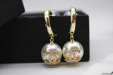 CH - CC Pearl Gold Tone Earrings