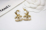 CH - CC Logo Gold Tone Heart Earrings