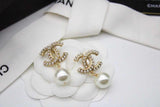 CH - CC Pearl Gold Tone Earrings