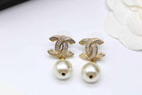 CH - CC Pearl Gold Tone Earrings