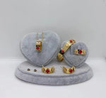 VCA Gold Tone Necklace Set With Carnelian Stone