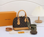 LV Alma Damier Canvas Leather Bag