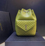 YSL Leather Joe Backpack Bucket Bag