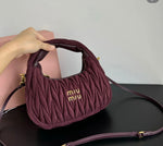 Mini Wander Bag in Matelassé Suede By Miu Miu