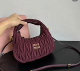 Mini Wander Bag in Matelassé Suede By Miu Miu