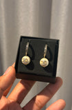 CH CC Pearl Hoop Earrings