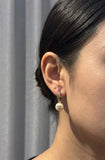 CH CC Pearl Hoop Earrings