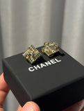 CH CC Logo Gold-Toned Finish Earrings