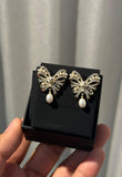 CD Silver Pearl Drop Earrings