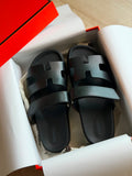 H Sandals In Plain Leather