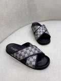 GG Canvas Criss-cross Men's Slide Sandals