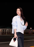 CH v-Cut Quilted hobo Top Handle Bag